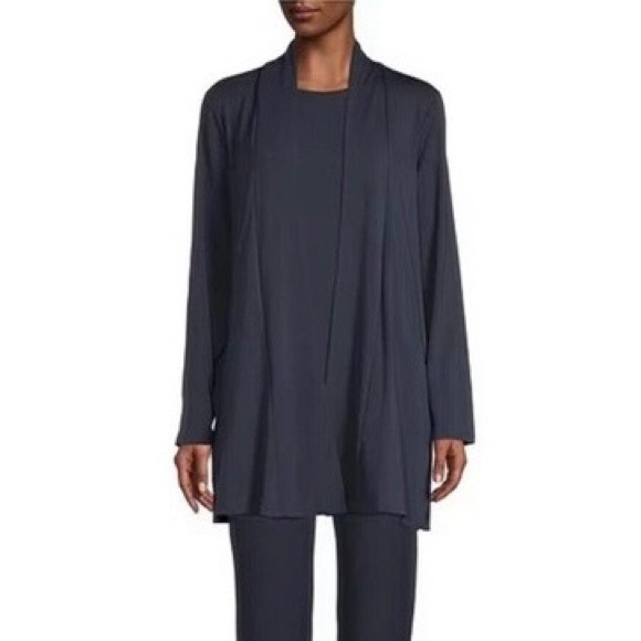 Eileen Fisher Sweaters - EUC Eileen Fisher Elegant Indigo Long Sleeve Open Cardigan Sweater Size S